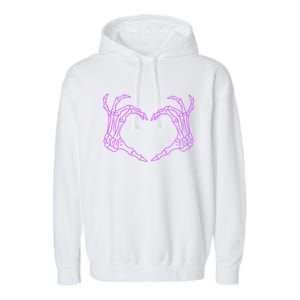 Funny Skeleton Heart Hands Bones Love Costume Halloween Cute Gift Garment-Dyed Fleece Hoodie