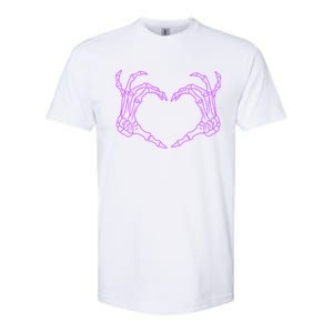 Funny Skeleton Heart Hands Bones Love Costume Halloween Cute Gift Softstyle CVC T-Shirt