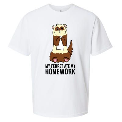 Ferret School Homework My Ferret Ate My Homework Sueded Cloud Jersey T-Shirt