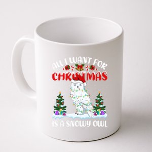 Funny Santa Hat All I Want For Christmas Is A Snowy Owl Gift Coffee Mug