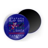 Funny Santa Hockey Puck Ugly Christmas Slap Shot Santa Gift Magnet