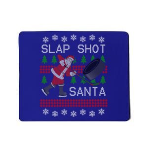 Funny Santa Hockey Puck Ugly Christmas Slap Shot Santa Gift Mousepad