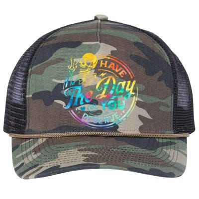 Funny Sarcastic Have The Day You Deserve Motivational Quote Retro Rope Trucker Hat Cap