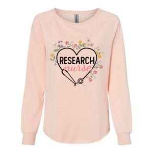 Floral Stethoscope Heart Nursing Research Nurse Gift Womens California Wash Sweatshirt