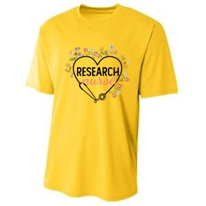 Floral Stethoscope Heart Nursing Research Nurse Gift Performance Sprint T-Shirt