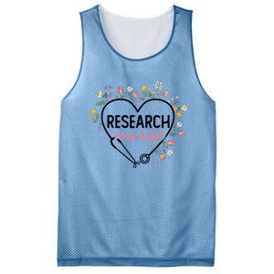 Floral Stethoscope Heart Nursing Research Nurse Gift Mesh Reversible Basketball Jersey Tank