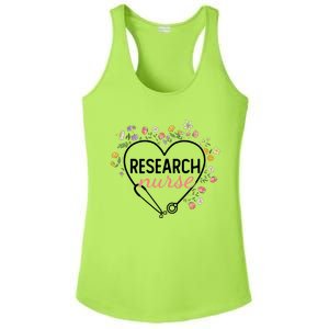 Floral Stethoscope Heart Nursing Research Nurse Gift Ladies PosiCharge Competitor Racerback Tank