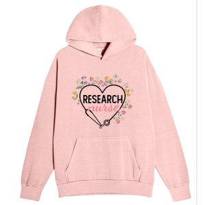 Floral Stethoscope Heart Nursing Research Nurse Gift Urban Pullover Hoodie