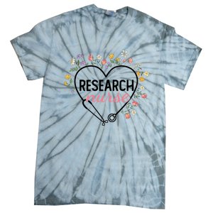 Floral Stethoscope Heart Nursing Research Nurse Gift Tie-Dye T-Shirt