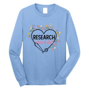 Floral Stethoscope Heart Nursing Research Nurse Gift Long Sleeve Shirt