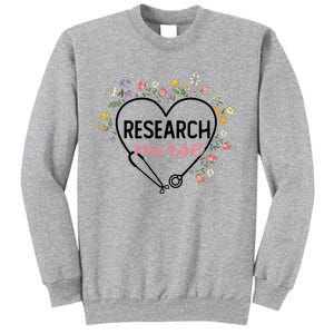 Floral Stethoscope Heart Nursing Research Nurse Gift Sweatshirt