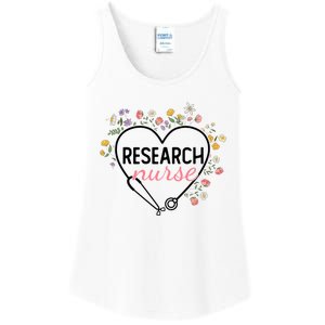 Floral Stethoscope Heart Nursing Research Nurse Gift Ladies Essential Tank