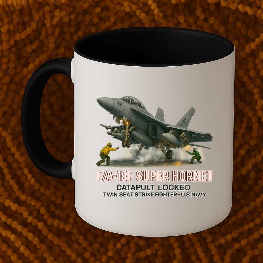F/A-18F Super Hornet Catapult Locked Twin Seat Strike Fighter Mug