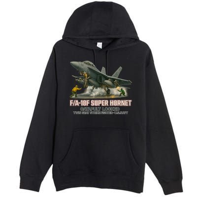 F/A-18F Super Hornet Catapult Locked Twin Seat Strike Fighter Premium Pullover Hoodie