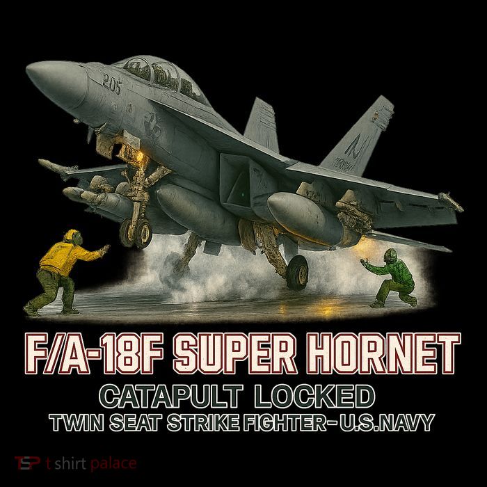 F/A-18F Super Hornet Catapult Locked Twin Seat Strike Fighter Premium T-Shirt