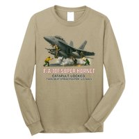 F/A-18F Super Hornet Catapult Locked Twin Seat Strike Fighter Long Sleeve Shirt