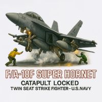 F/A-18F Super Hornet Catapult Locked Twin Seat Strike Fighter Garment-Dyed Sweatshirt