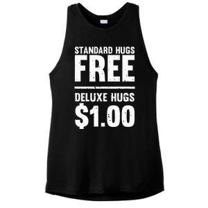 Funny Standard Hugs Free Deluxe Hugs $1.00 Ladies PosiCharge Tri-Blend Wicking Tank