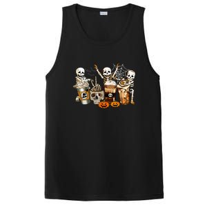 Funny Skeleton Horror Coffee Halloween Costumes Gift PosiCharge Competitor Tank