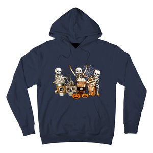 Funny Skeleton Horror Coffee Halloween Costumes Gift Hoodie