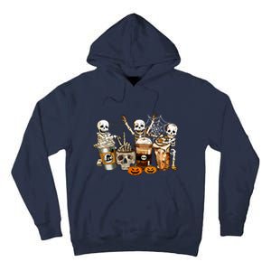 Funny Skeleton Horror Coffee Halloween Costumes Gift Tall Hoodie