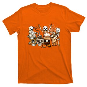 Funny Skeleton Horror Coffee Halloween Costumes Gift T-Shirt