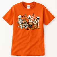 Funny Skeleton Horror Coffee Halloween Costumes Gift Tall T-Shirt