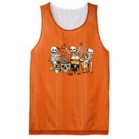 Funny Skeleton Horror Coffee Halloween Costumes Gift Mesh Reversible Basketball Jersey Tank