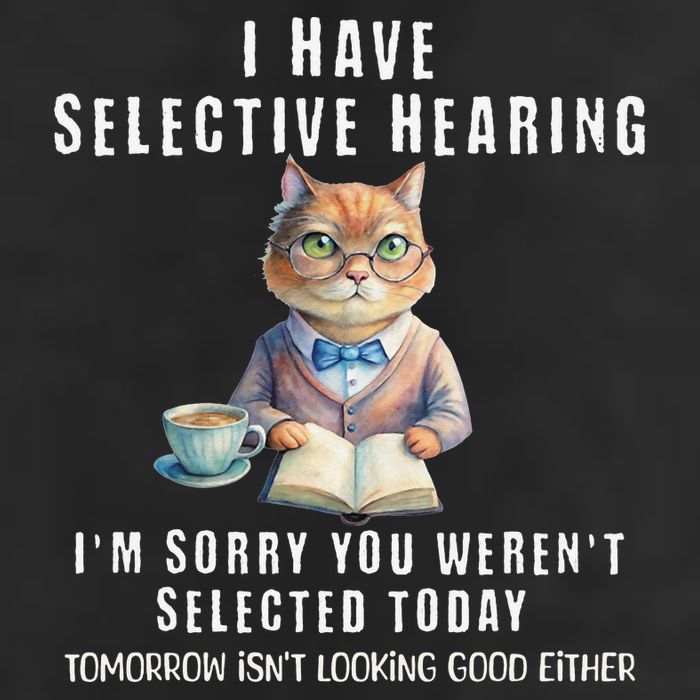 Funny Selective Hearing Joke For Adults Humor Cat Sarcastic Golf Towel