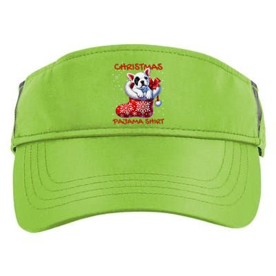 Frenchie Santa Hat & Christmas Lights Cute French Bulldog Adult Drive Performance Visor