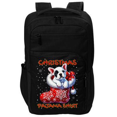 Frenchie Santa Hat & Christmas Lights Cute French Bulldog Impact Tech Backpack