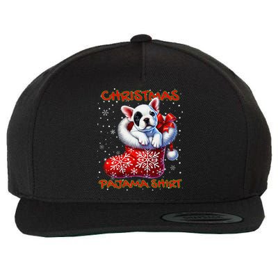 Frenchie Santa Hat & Christmas Lights Cute French Bulldog Wool Snapback Cap