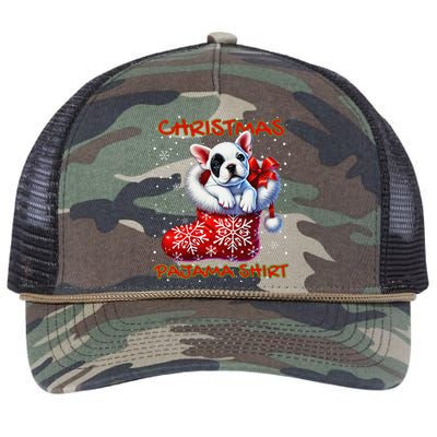 Frenchie Santa Hat & Christmas Lights Cute French Bulldog Retro Rope Trucker Hat Cap