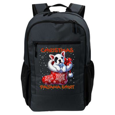 Frenchie Santa Hat & Christmas Lights Cute French Bulldog Daily Commute Backpack