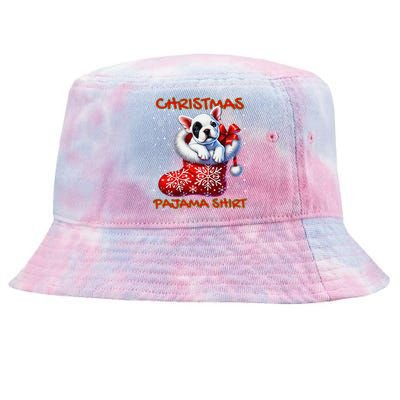 Frenchie Santa Hat & Christmas Lights Cute French Bulldog Tie-Dyed Bucket Hat