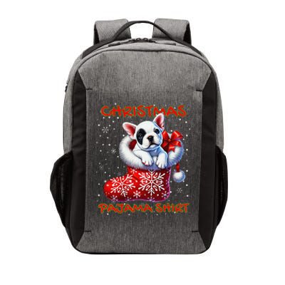 Frenchie Santa Hat & Christmas Lights Cute French Bulldog Vector Backpack