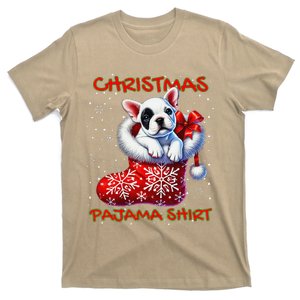 Frenchie Santa Hat & Christmas Lights Cute French Bulldog T-Shirt