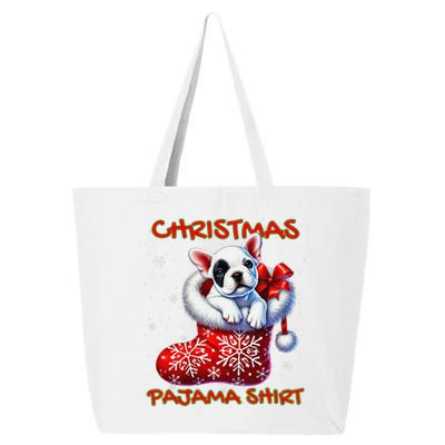 Frenchie Santa Hat & Christmas Lights Cute French Bulldog 25L Jumbo Tote