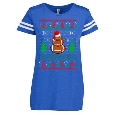 Football Santa Hat Ugly Christmas Sweaters Funny Christmas Enza Ladies Jersey Football T-Shirt