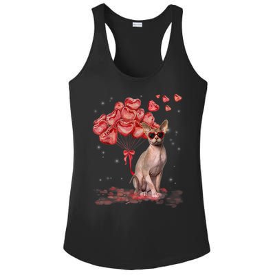 Funny Sphynx Heart Valentines Day Cat Dad Mom Ladies PosiCharge Competitor Racerback Tank