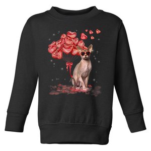 Funny Sphynx Heart Valentines Day Cat Dad Mom Toddler Sweatshirt