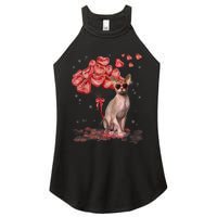 Funny Sphynx Heart Valentines Day Cat Dad Mom Women's Perfect Tri Rocker Tank