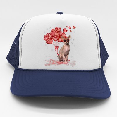 Funny Sphynx Heart Valentines Day Cat Dad Mom Trucker Hat