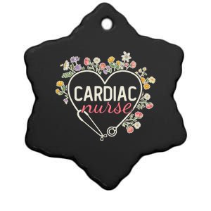 Floral Stethoscope Heart Nursing Cardiac Nurse Gift Ceramic Star Ornament