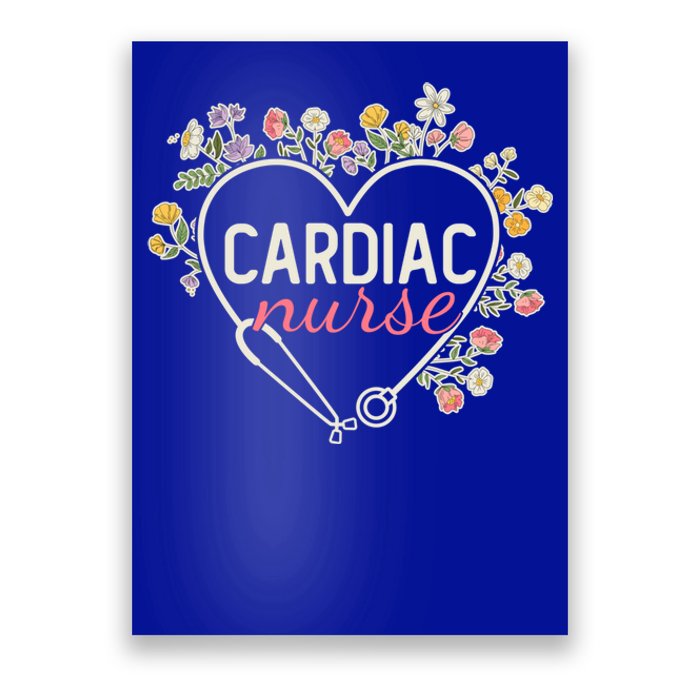 Floral Stethoscope Heart Nursing Cardiac Nurse Gift Poster