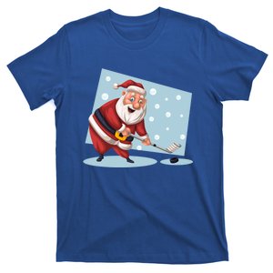 Funny Santa Hockey Player Santa Playing Hockey Santa Hockey Gift T-Shirt