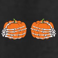 Funny Skeleton Hands Pumpkin Boobs 11oz C Handle Ceramic Mug