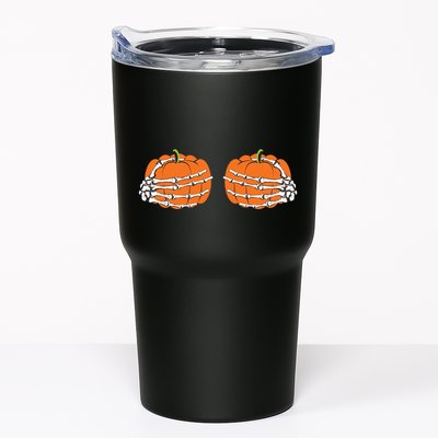 Funny Skeleton Hands Pumpkin Boobs Tumbler