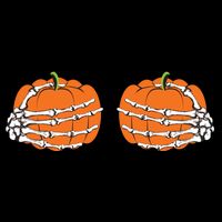 Funny Skeleton Hands Pumpkin Boobs Cooling Performance Long Sleeve Crew