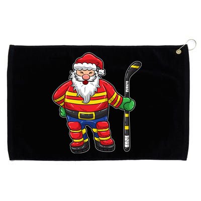 Funny Santa Hockey Player Cool Gift Grommeted Golf Towel